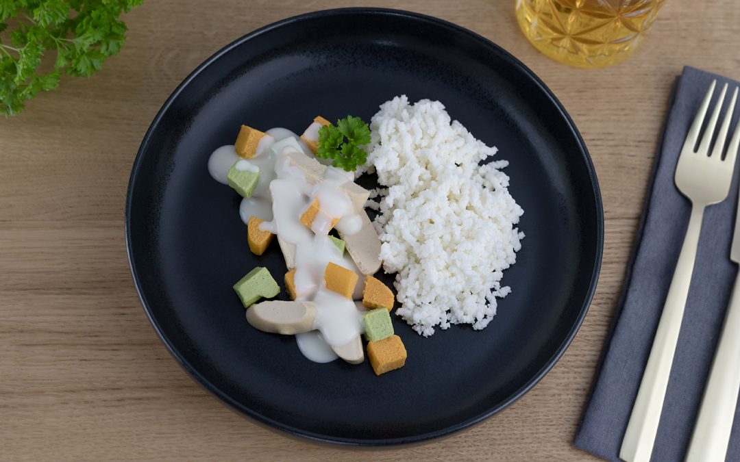 Hühnerfrikassee mit Reis