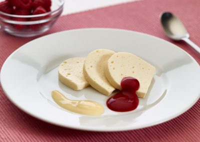 Quarkauflauf mit Himbeerpüree