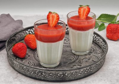 Erdbeerpüree auf Skyr