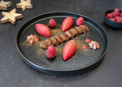 Himbeersorbet mit Mousse au Chocolat