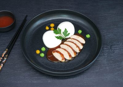 Hähnchen süß-sauer mit Reis